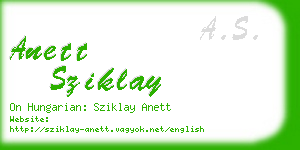 anett sziklay business card
